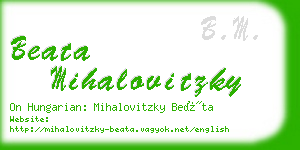 beata mihalovitzky business card